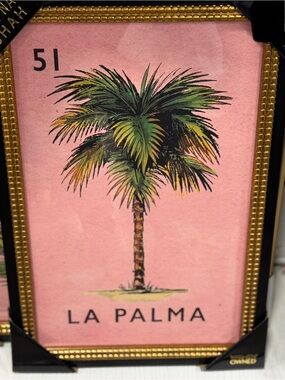 La Palma Palm Tree Wall Art - Pink & Green